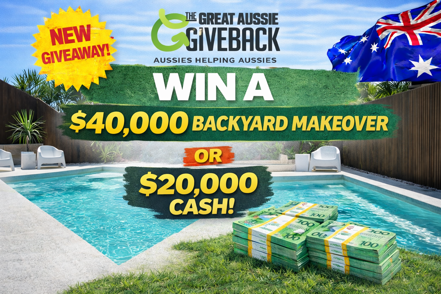 40K Backyard Makeover Package or 20K Cash
